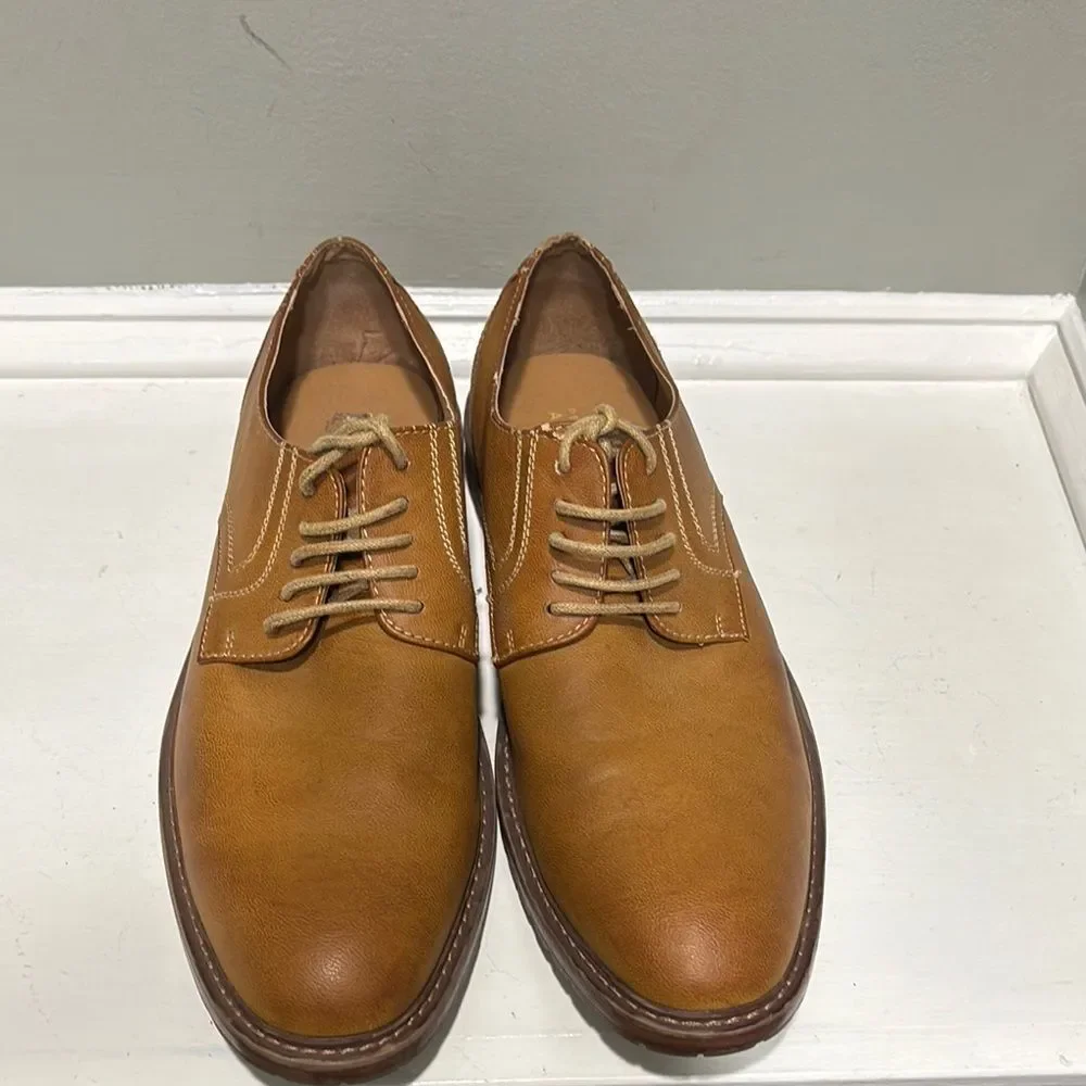 Men's Perry Ellis Tan Leather “Sterling” Business Casual Loafer-size 12